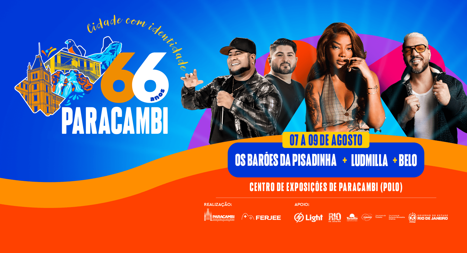 Arte oficial da programacao Paracambi 66 anos